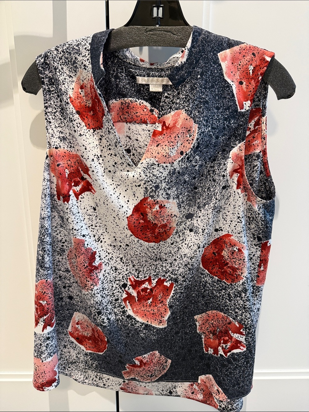 cooper & ella Red Floral Print Sleeveless V-Neck Camisole